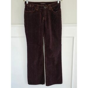 Christopher Blue Brown Corduroy Straight Leg Pants Size 6 Stretch Flap Pockets